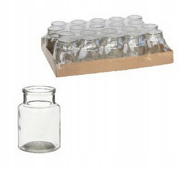 Szklany wazon 10cm kwiaty las w słoiku