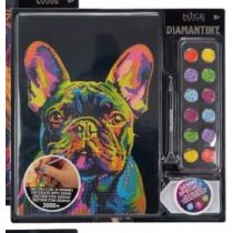 MOZAIKA CEKIN SPRZYL PIES BULDOG 21X30 B/C
