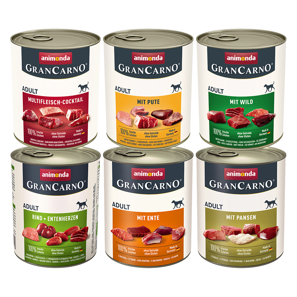 animonda GranCarno Original Adult, 6 x 800 g - Pakiet mieszany II (6 smaków)