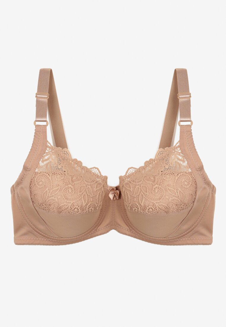 Ciemnobeżowy Biustonosz Typu Full Cup z Regulowanymi Ramiączkami Vikiirisa