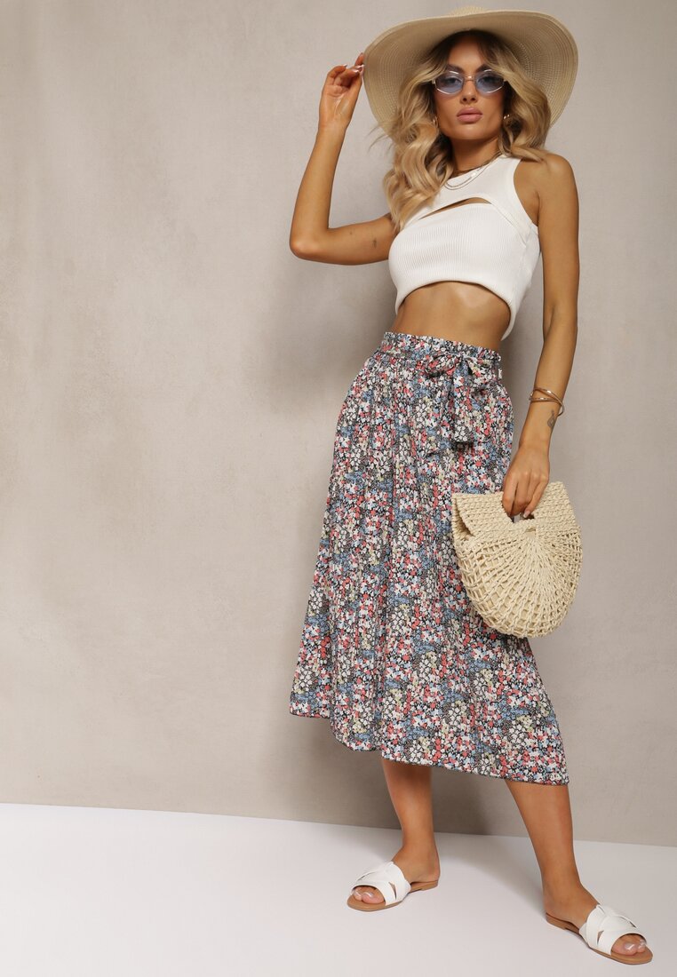 Czarne Spodnie z Szerokimi Nogawkami High Waist z Bawełną Paskiem i Gumką w Talii Drosofia