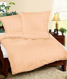 Karo Pościel z kory 140x200 morelowa 38 jednobarwna 100% bawełna guziki