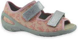 Dziewczęce kapcie do przedszkola skórzana wkładka Befado 063X014 Sunny