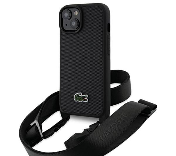 Lacoste LCHCP15SSPVCK Hardcase Iconic Petit Pique Crossbody do iPhone 15 Czarny