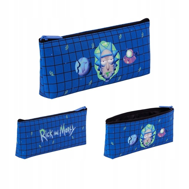 Piórnik saszetka szkolny dla dzieci niebieski Rick and Morty Kite