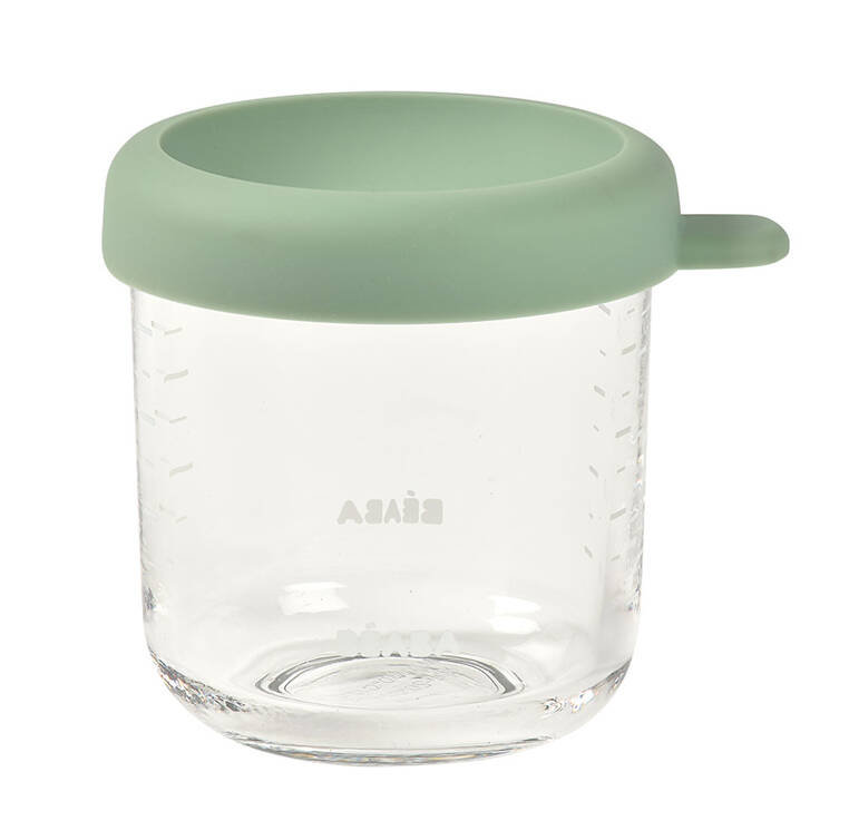 BEABA Pojemnik słoiczkek szklany z zamknięciem 250 ml Sage green
