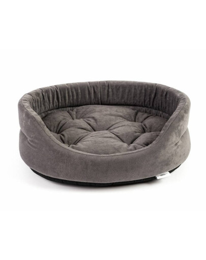 FERA Szare owalne legowisko z poduszką dla psa rozm. S