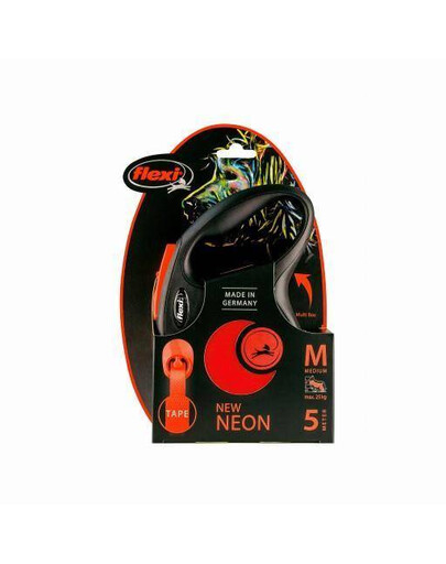 FLEXI New Neon M Tape 5 m orange smycz automatyczna