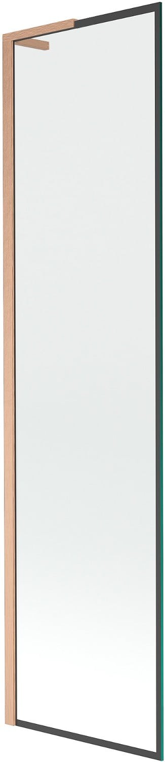 Mexen Next L parawan nawannowy 1-skrzydłowy 50 x 150 cm, czarny wzór, miedź szczotkowana - 895-050-000-03-70-65