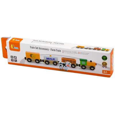 VIGA VIGA 50821 Kolejka drewniana: Pociąg Farma VG-50821
