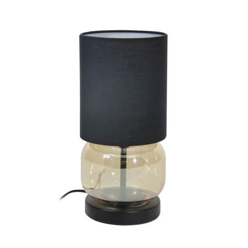 Dorme lampa stołowa 1xE27 czarna/bursztynowa TB-63748-BL-AMB