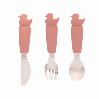 Eco Rascals Zestaw Sztućców Kaczuszka Rose