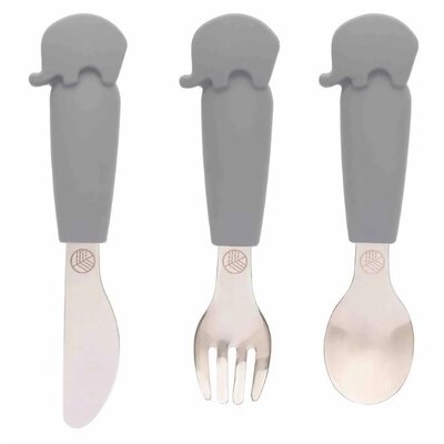 Eco Rascals Zestaw Sztućców Słonik Silver