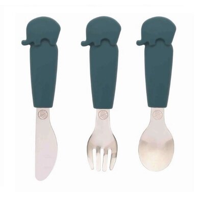 ECORASCALS Zestaw sztućców słonik TEAL