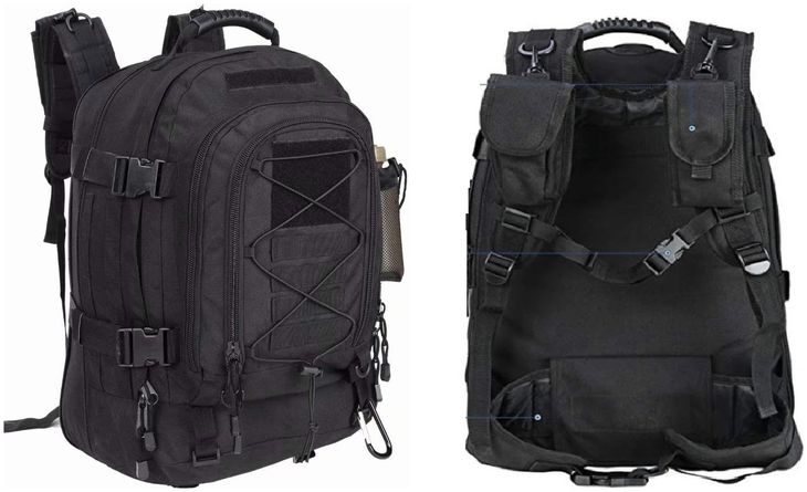 Plecak Męski Turystyczny Wojskowy Taktyczny 1051 Czarny 64L