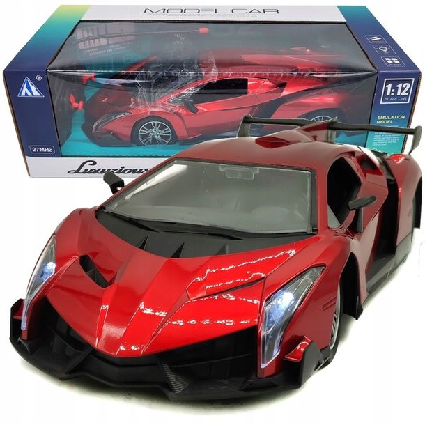 Samochód zdalnie sterowany RC Lamborghini Auto Czerwony metalik 1:12