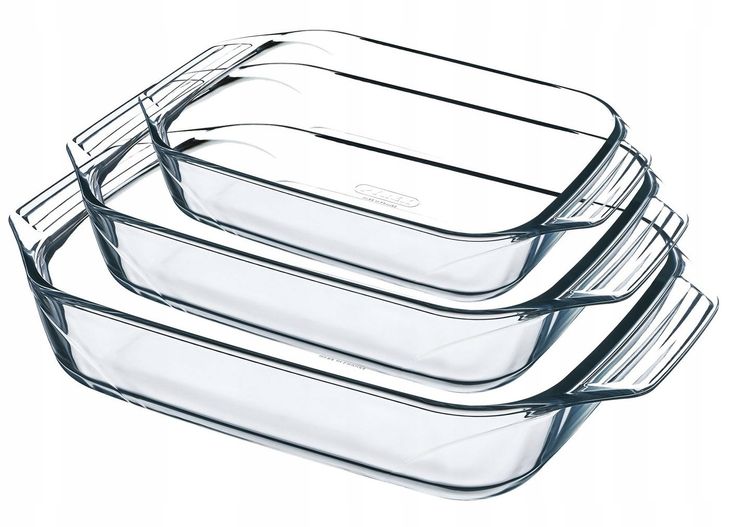 Pyrex prostokątny Optim  zestaw 3 źródeł, przezroczysty 4937415
