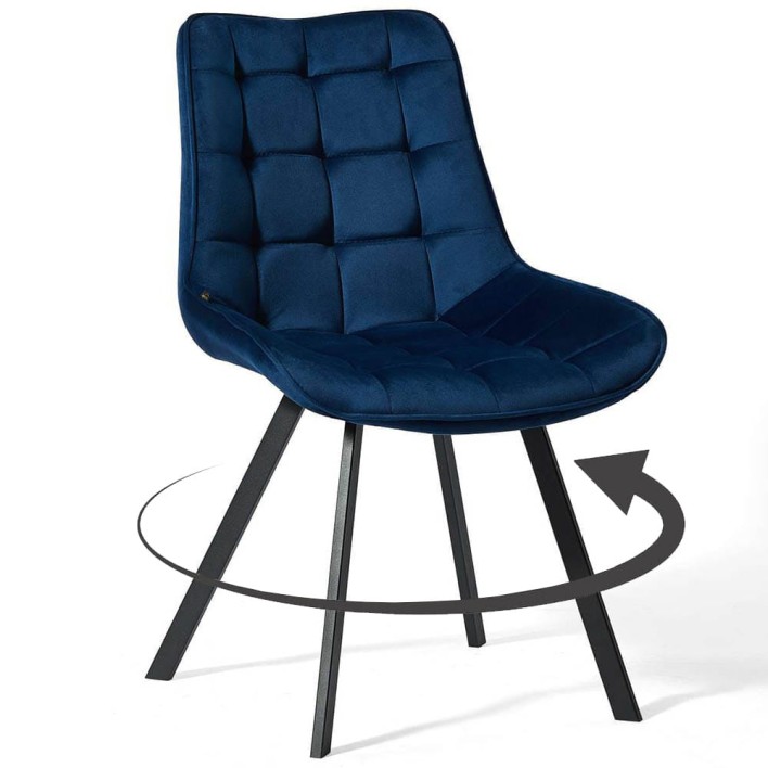 Krzesło obrotowe DC-6030S welur granatowe