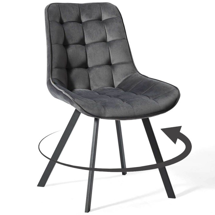 Krzesło obrotowe DC-6030S welur szare