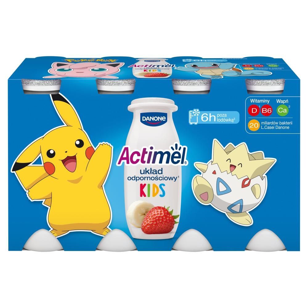 Actimel Kids Napój jogurtowy o smaku truskawkowo-bananowym 800 g (8 x 100 g)
