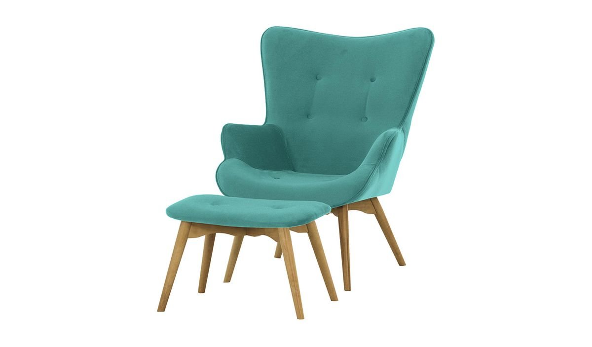 Fotel z podnóżkiem Ducon Velvet-Kronos 12