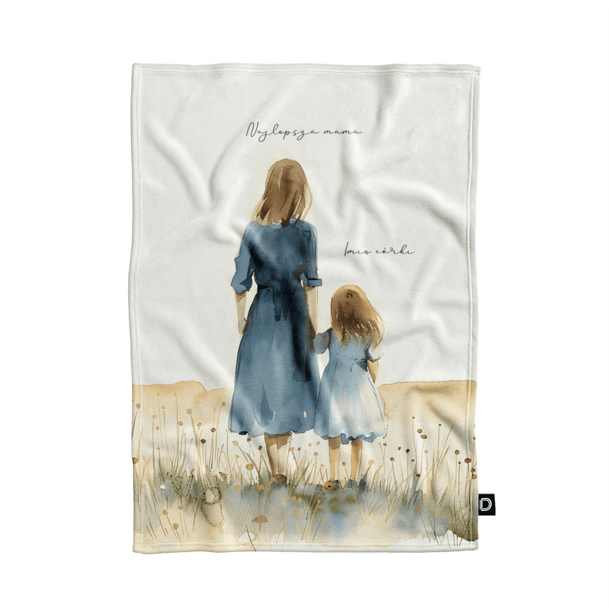 Koc pluszowy dla mamy wzór DM25 | mama i córka 05 80 x 60 cm