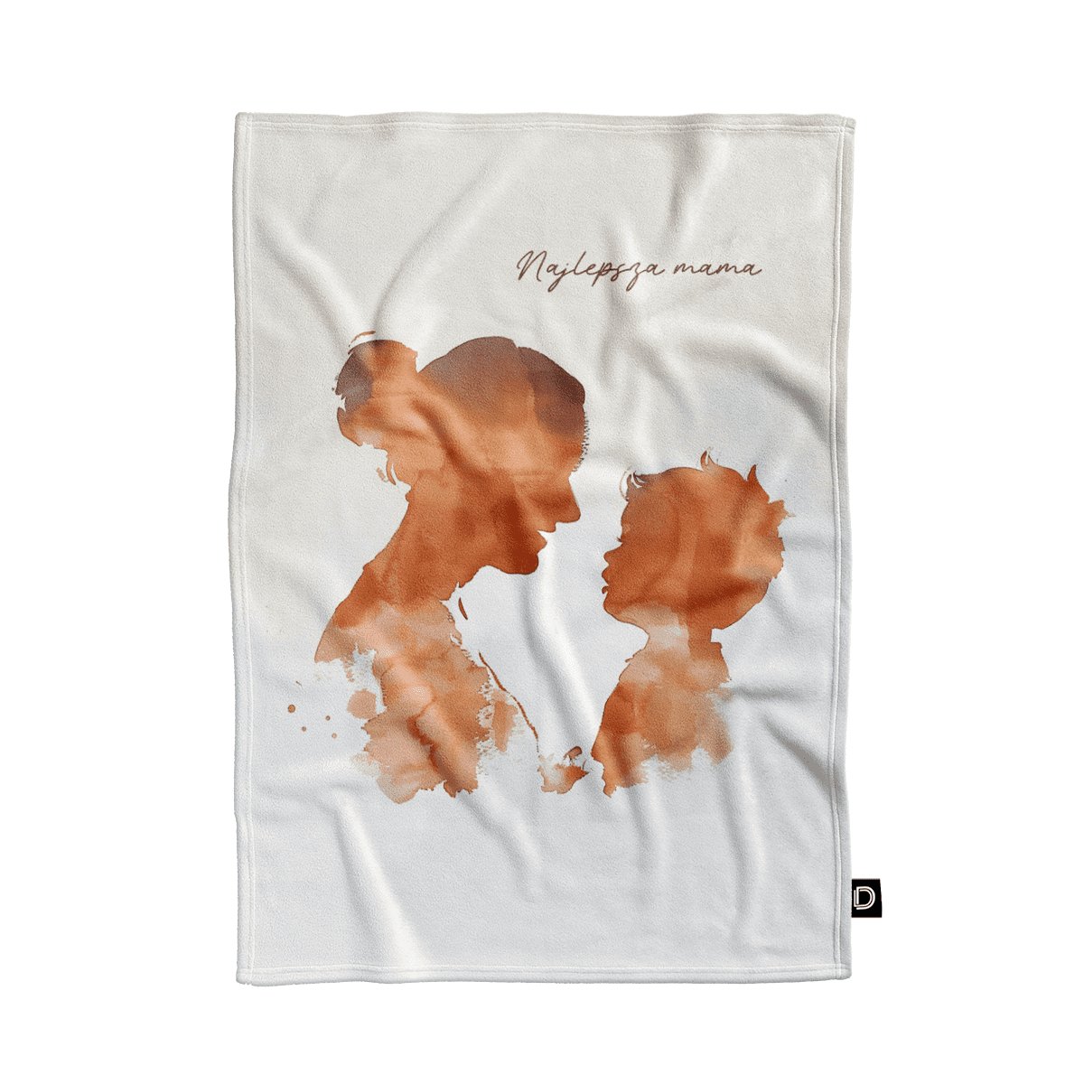 Koc pluszowy dla mamy wzór DM21 | mama i syn 135 x 100 cm