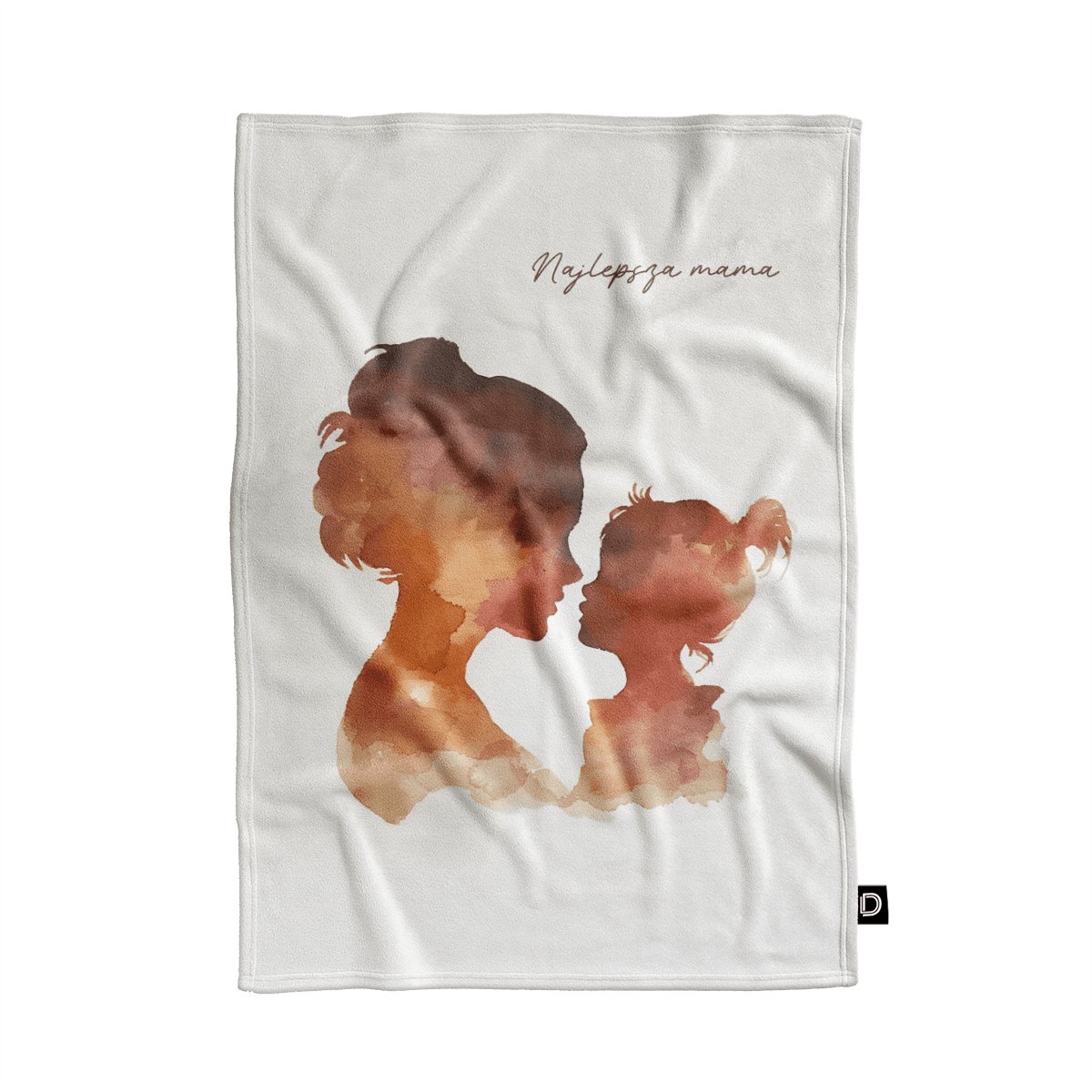 Koc pluszowy dla mamy wzór DM19 | mama i córka 80 x 60 cm
