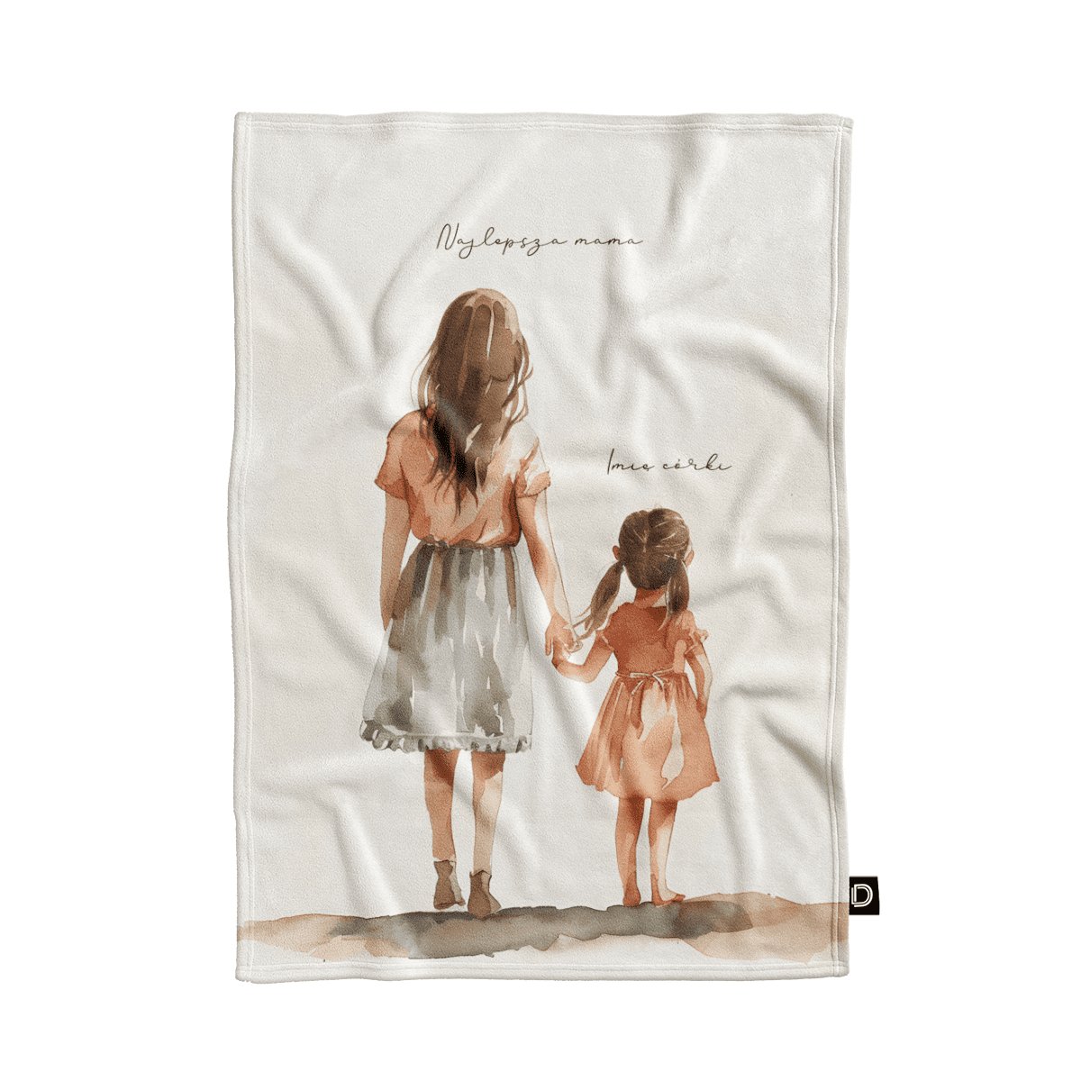 Koc pluszowy dla mamy wzór DM26 | mama i córka 06 80 x 60 cm