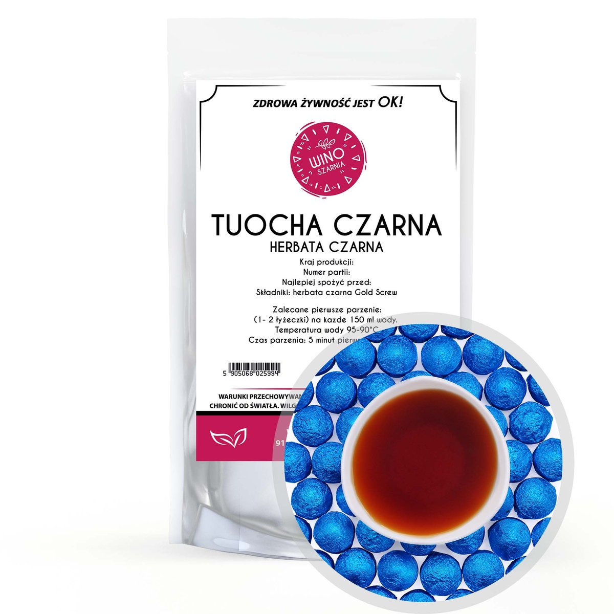 Herbata czarna prasowana TUOCHA Niebieska - 50g Liściasta Chińska