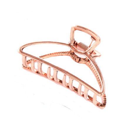 Klamra do włosów elegancka spinka klasyczna solidny zacisk metalowa różowa