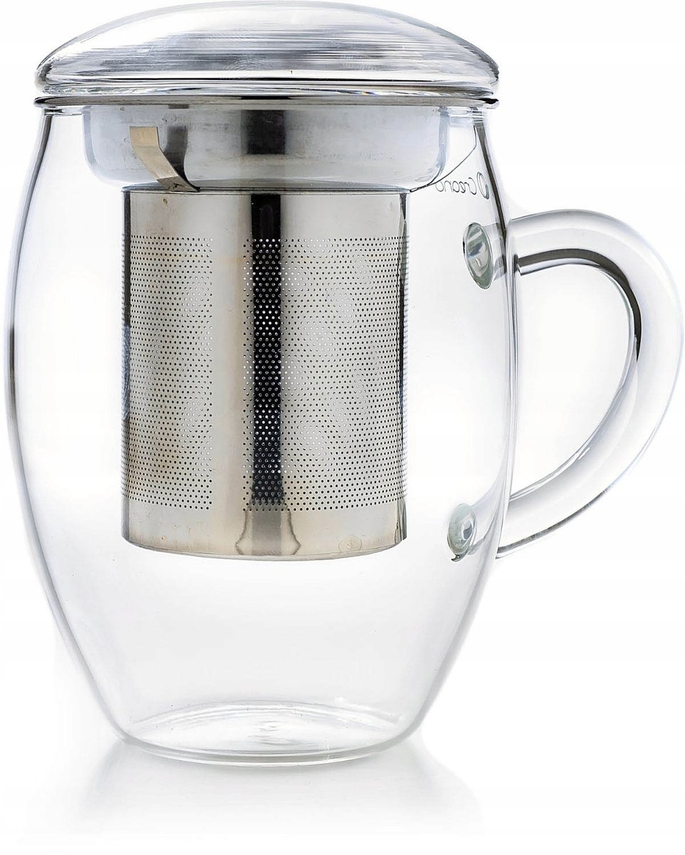 LUX ZAPARZACZ DO HERBATY ZIÓŁ FILIŻANKA ŻAROODPORNA DMUCHANE SZKŁO 400ml CR