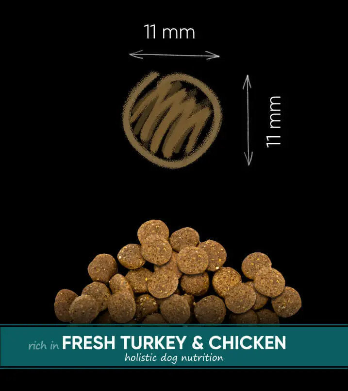 SAVORY KARMA SUCHA Z INDYKIEM I KURCZAKIEM DLA SZCZENIĄT WSZYSTKICH RAS 12 KG