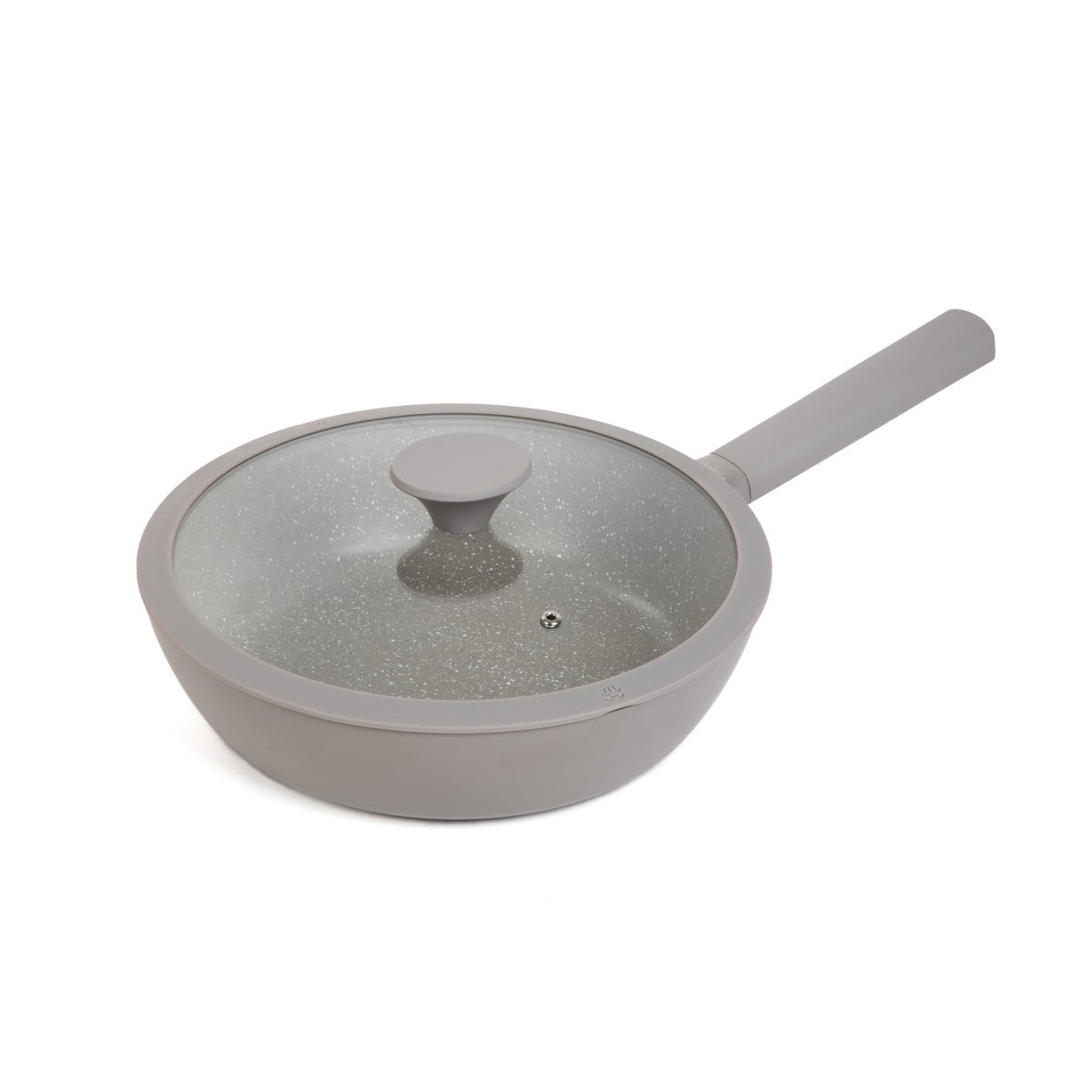 Patelnia TRISTAN głęboka z pokrywką szara 28 cm HOMLA