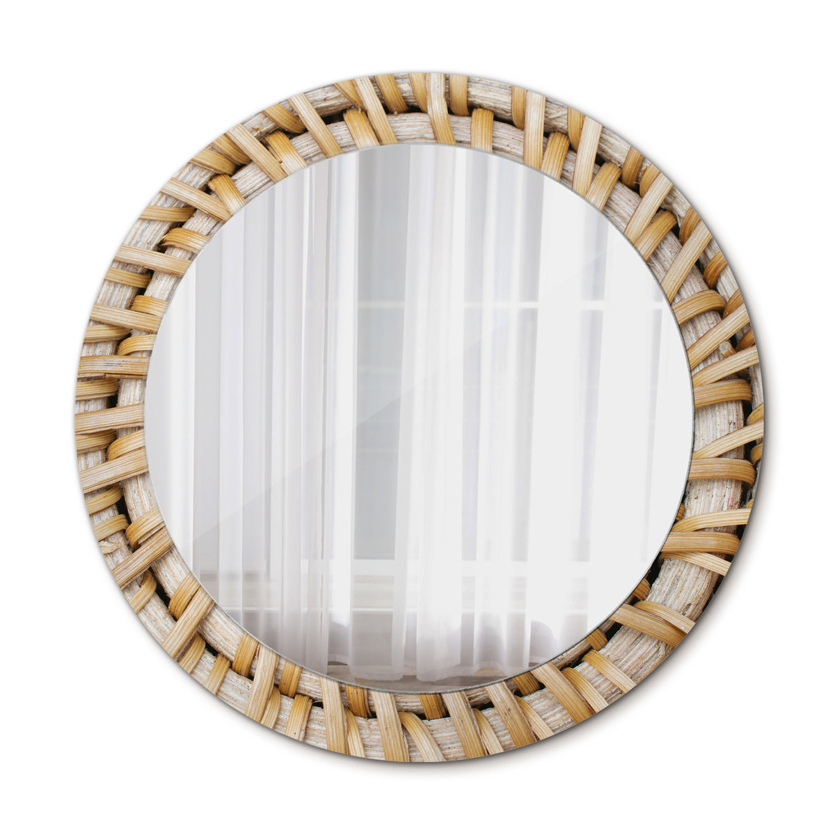 Nowoczesne Lustro w Ozdobnej Szklanej Ramie - Do Makijażu Plecionka 70cm