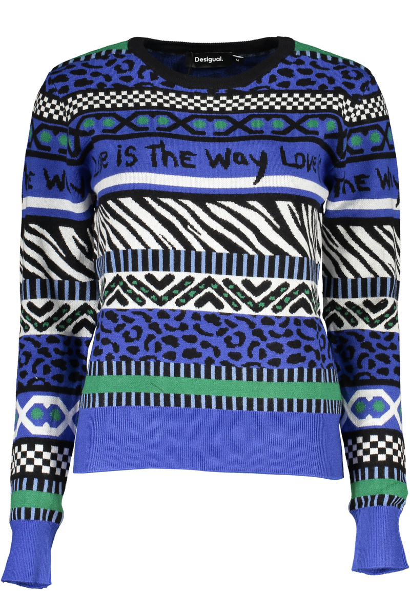 NIEBIESKI SWETER DESIGUAL DAMSKI