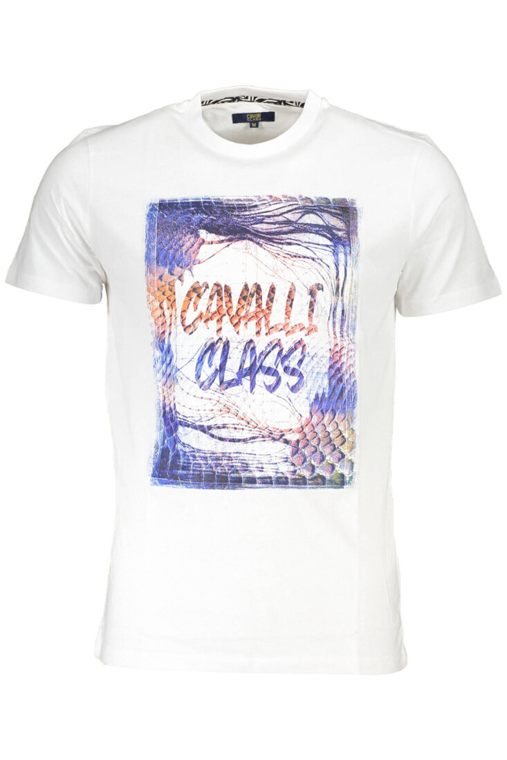CAVALLI CLASS T-SHIRT Z KRÓTKIM RĘKAWEM MĘSKI BIAŁY