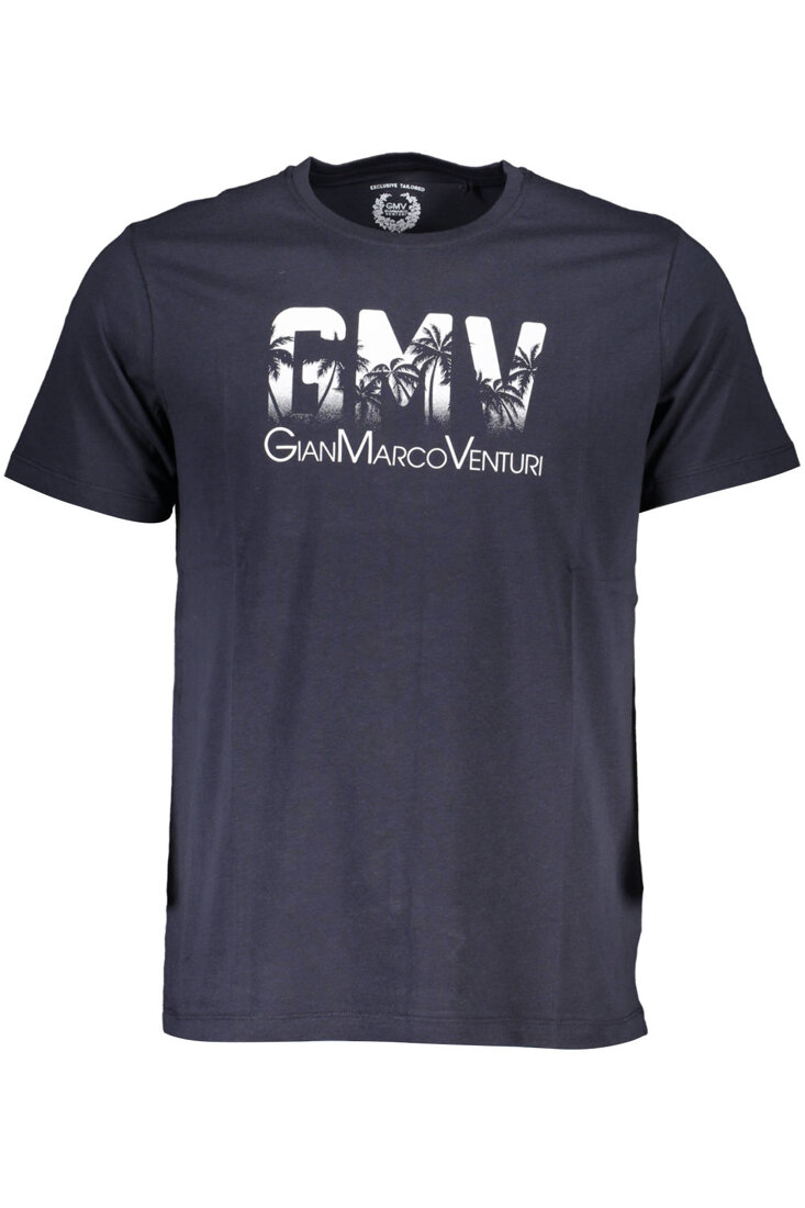 GIAN MARCO VENTURI T-SHIRT MĘSKI Z KRÓTKIM RĘKAWEM NIEBIESKI