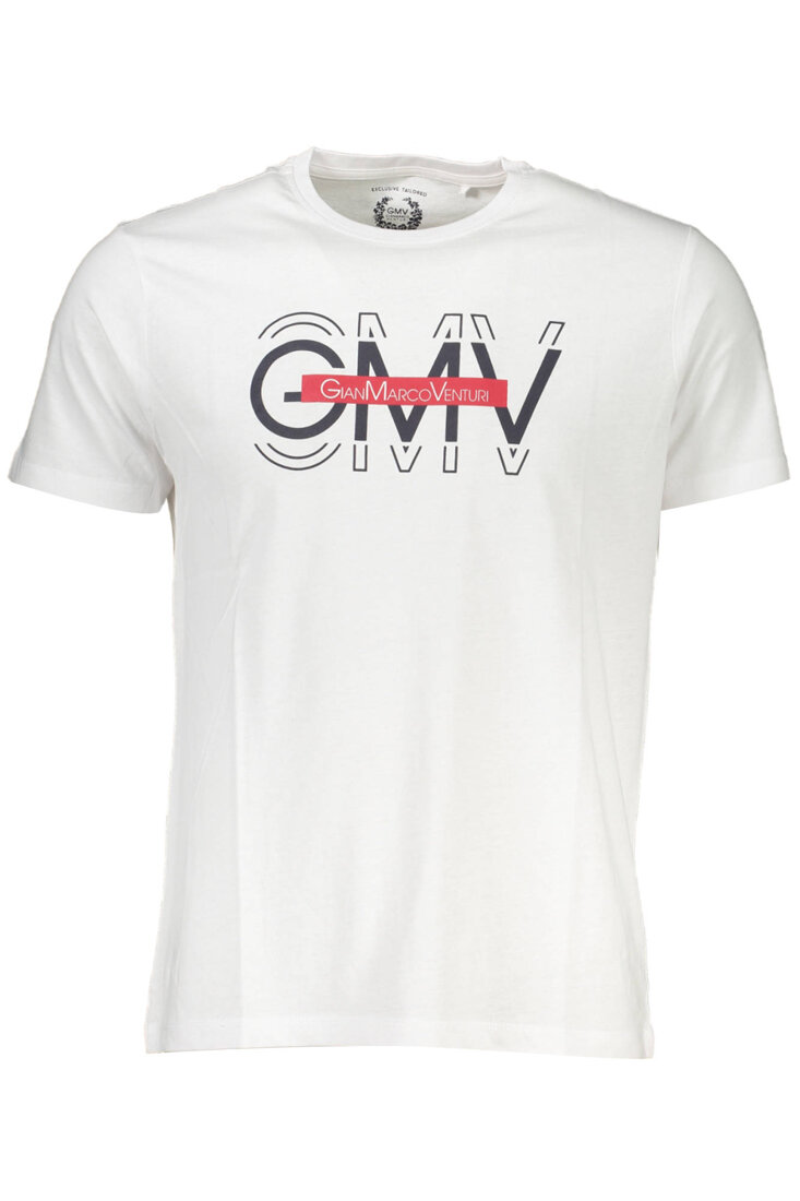GIAN MARCO VENTURI MĘSKI T-SHIRT Z KRÓTKIM RĘKAWEM, BIAŁY