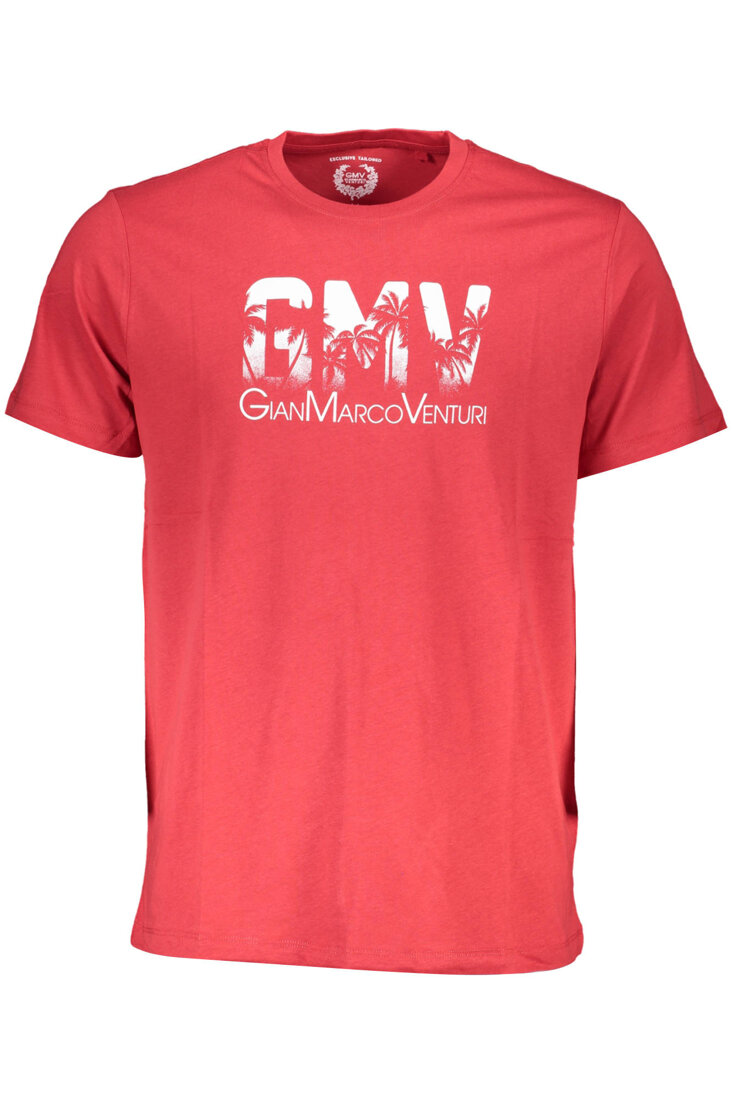 CZERWONY T-SHIRT MĘSKI Z KRÓTKIM RĘKAWEM GIAN MARCO VENTURI