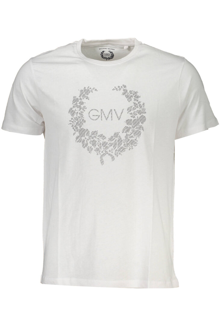 GIAN MARCO VENTURI MĘSKI T-SHIRT Z KRÓTKIM RĘKAWEM, BIAŁY
