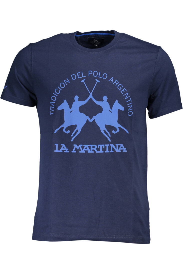 LA MARTINA NIEBIESKI MĘSKI T-SHIRT Z KRÓTKIM RĘKAWEM