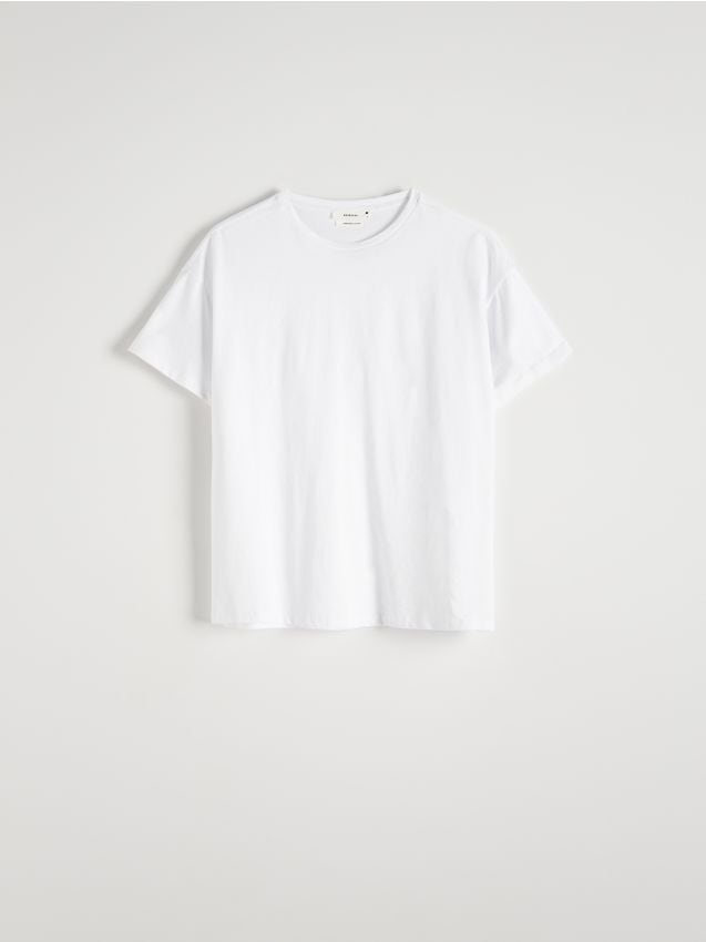 Reserved - Bawełniany t-shirt - biały