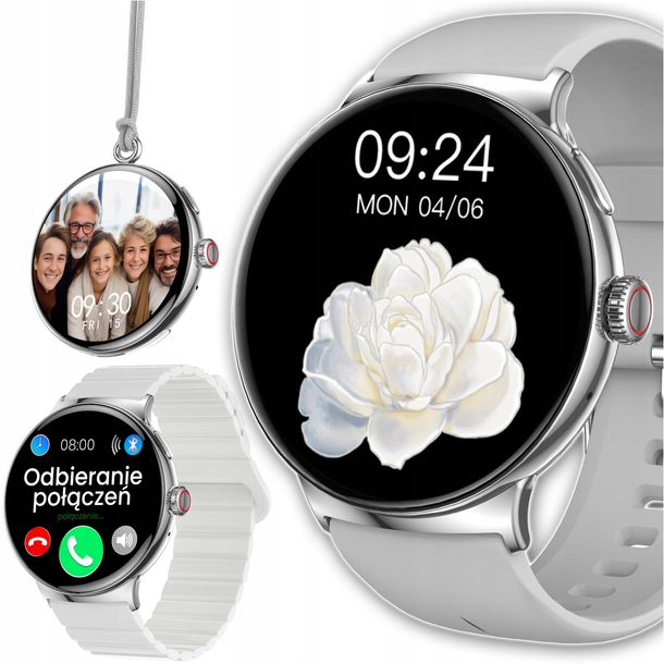 SMARTWATCH ZEGAREK DAMSKI 3W1 ROZMOWY ODPOWIEDŹ SMS PULS POLSKIE MENU SMART