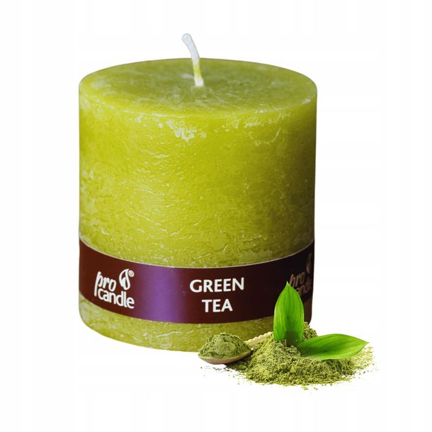 Zielona Świeczka Herbata Procandle Walec 7,5 Cm Dekoracyjna Zapachowa