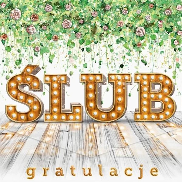 Karnet KW ślub Napis boho - Henry