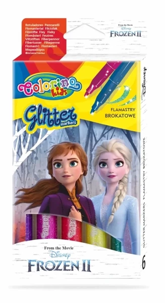 Flamastry brokatowe Colorino Kids 6 kolorów Frozen - PATIO