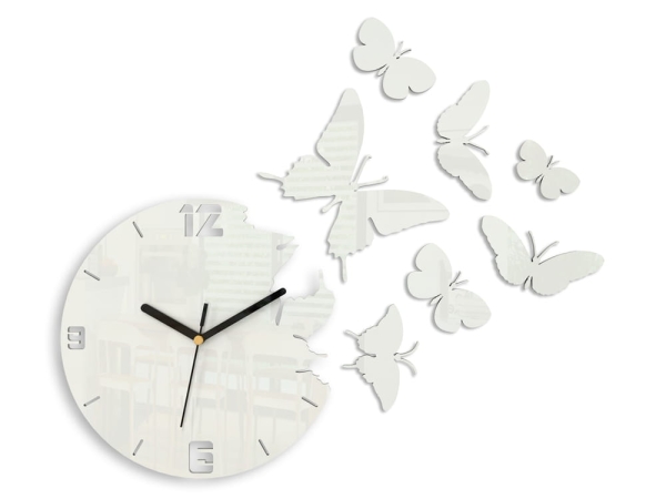Zegar ścienny Butterfly White