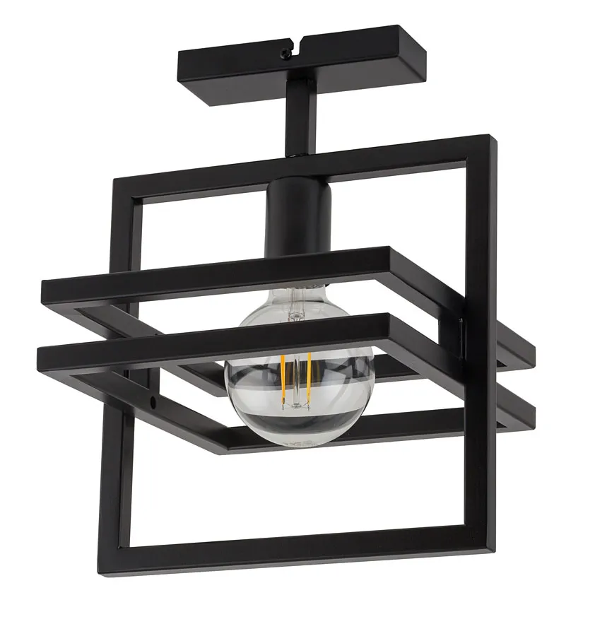 Czarna industrialna lampa sufitowa ze stali W6-F19