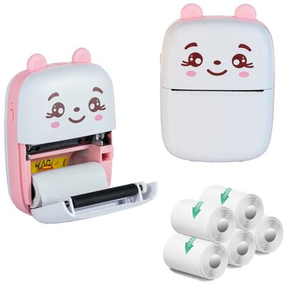 Drukarka EXTRALINK EPP-001 Złącze USB Różowy Papier termiczny samoprzylepny (5 szt.)